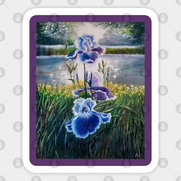 Irises in the rays of sunrise Sticker by Gatoulart